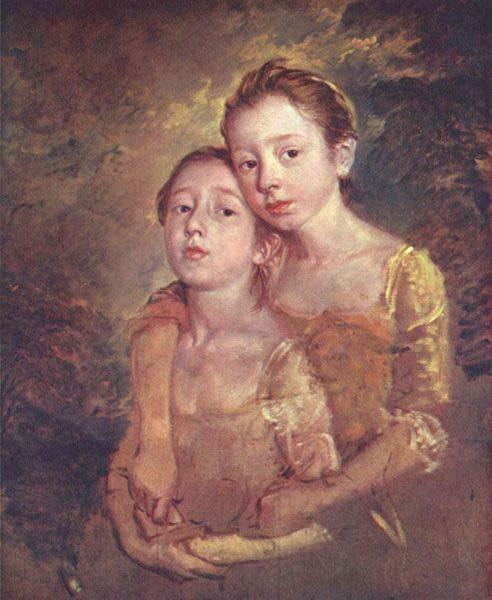 Thomas Gainsborough Two Daughters with a Cat Germany oil painting art